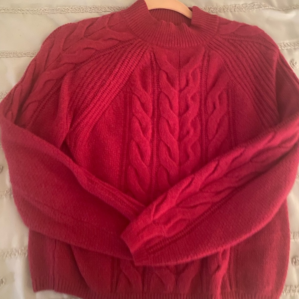 Banana Republic Pura merino-blend sweater (berry red color)